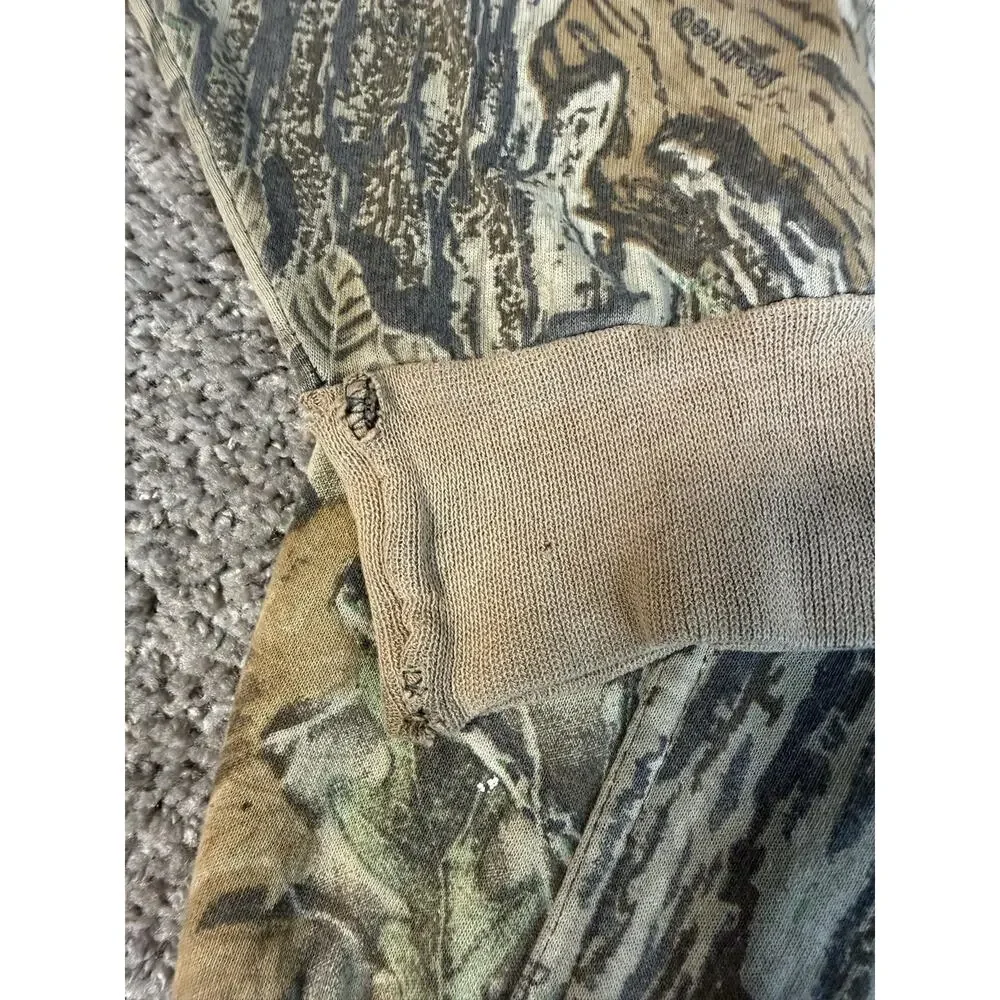 Vintage 80s Realtree Hoodie Mens XL Full Zip Hooded Pockets Fleece Camouflage